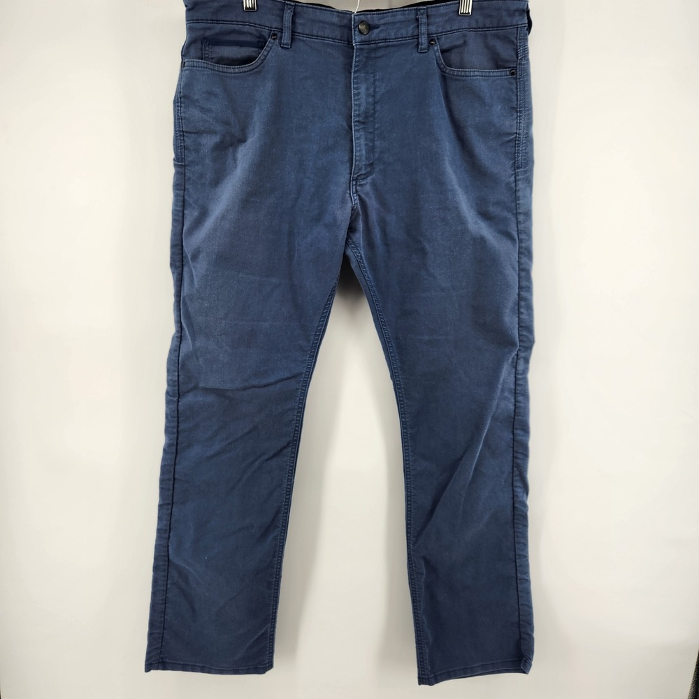 Mens Jeans Five Pocket Stretch Pants Blue Gray Modern Casual Trousers 38x31